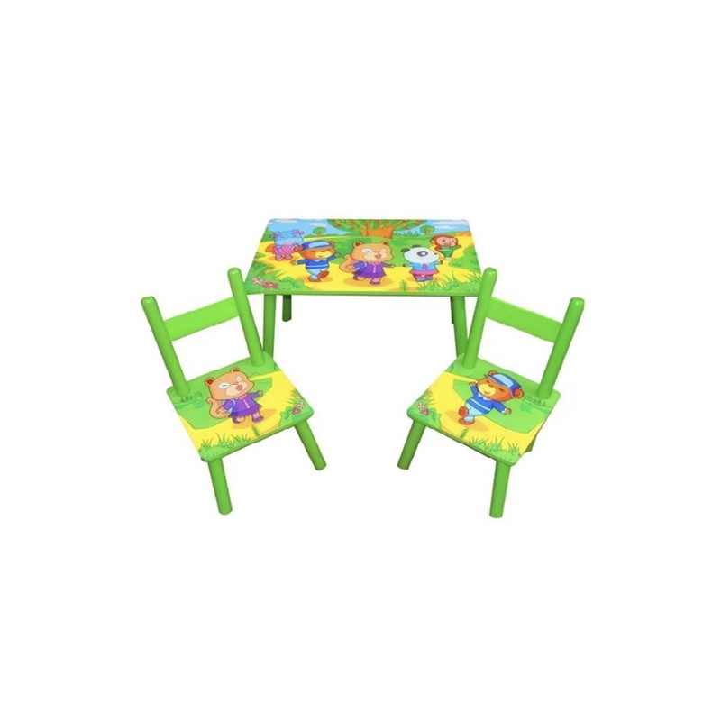 BIROU COPII CU 2 SCAUNE MASA-VERDE