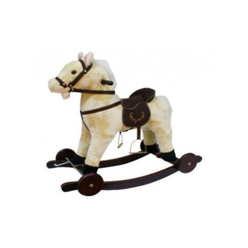 Caluti din plus, cu balansoar din lemn, cu roti