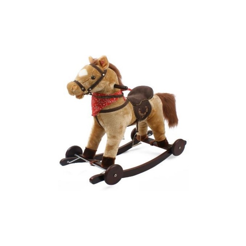 Caluti din plus, cu balansoar din lemn, cu roti , JR612