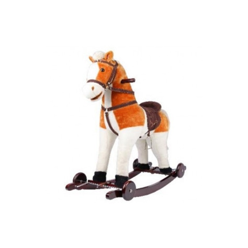 Caluti din plus, cu balansoar din lemn, cu roti