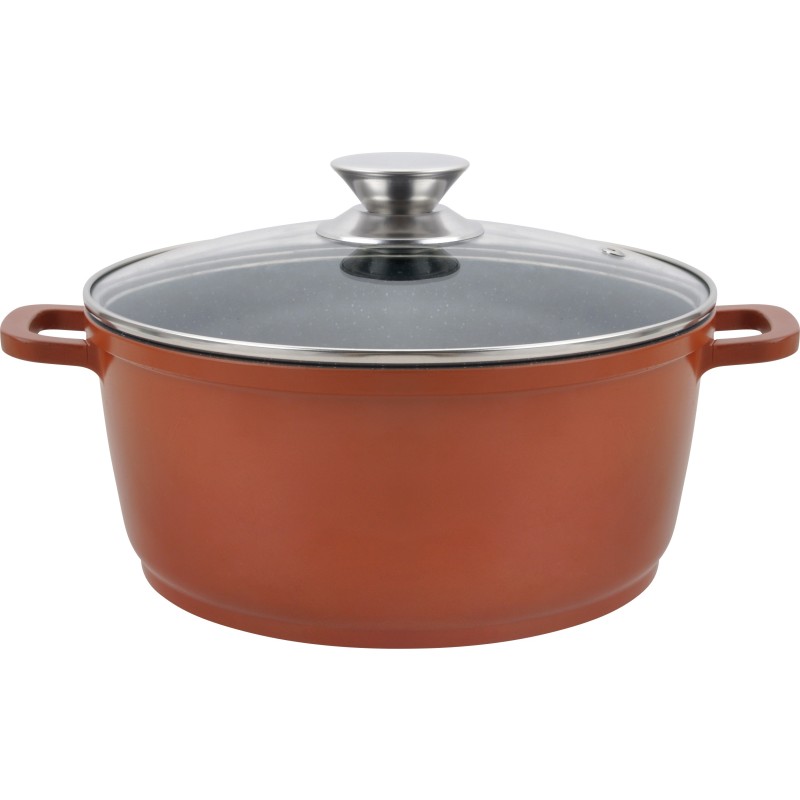 Cratita aluminiu, ceramica, capac din sticla, pentru prepararea gemului, sosului din tomate, 40cm,17 l, Grunberg GR1040