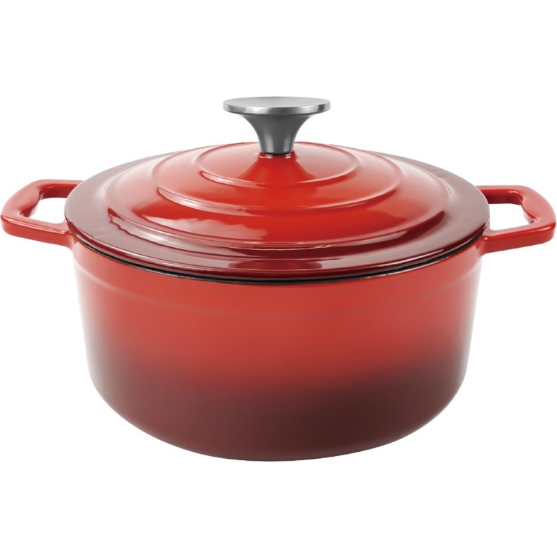 Cratita cu capac, din fonta emailata, 2.55 l, 20 cm, Grunberg GR8620