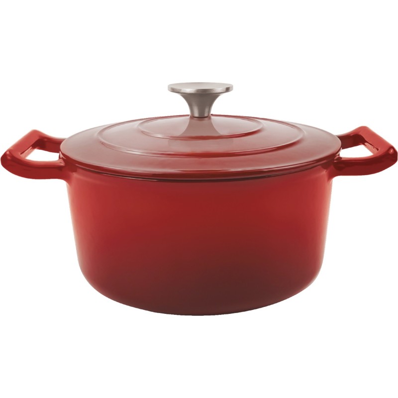 Cratita cu capac, din fonta emailata, 4.80 l, 26 cm, Grunberg GR8626