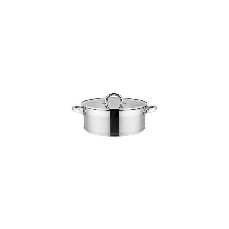 Cratita din inox, cu capac din sticla, 24 cm, 3.80 l, Grunberg GR4117