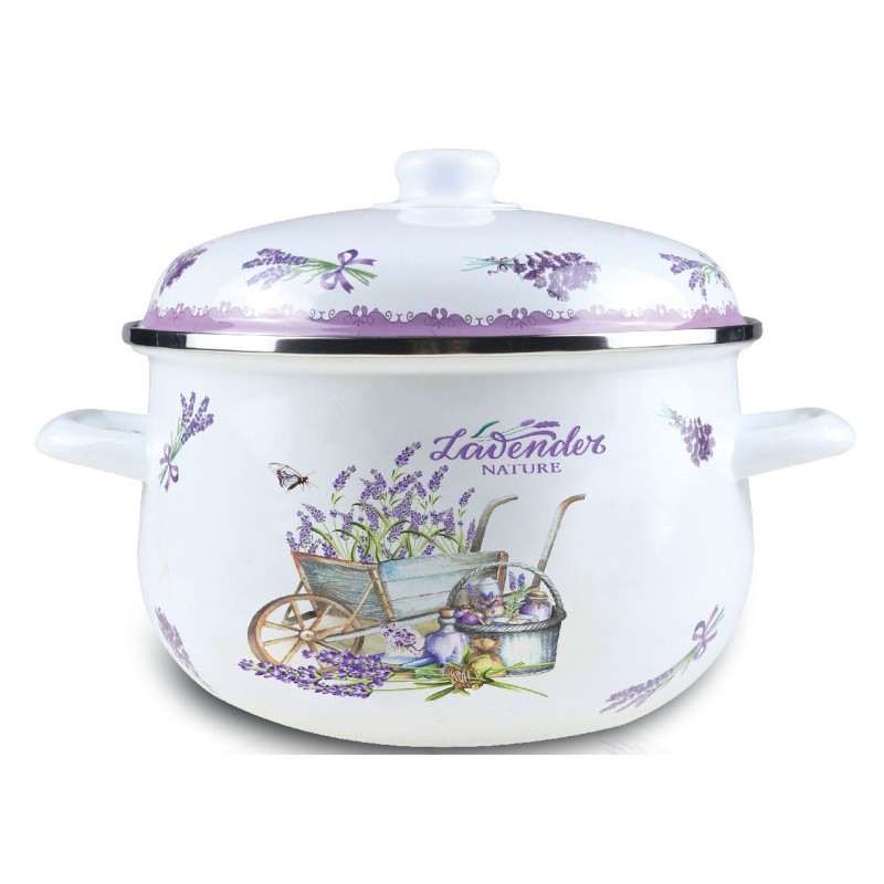 Cratita emailata cu capac , 26 cm , 6.50 l , Grunberg GR2600 (diverse culori)