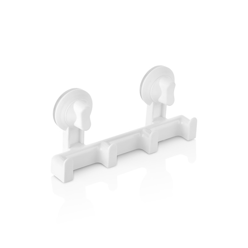 Cuier cu 2 ventuze, 4 agatatori, din plastic, 32x16x5 cm, Qlux L00722