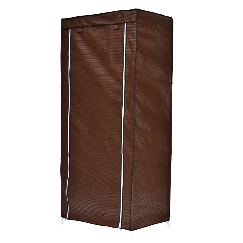 Dulap din material textil, cu structura metalica, 70 x 45 x 160 cm, Blueberg WD002 (maro)