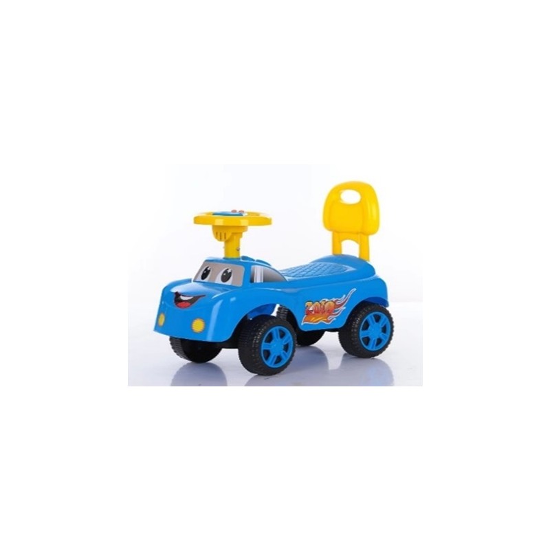 Masinuta pentru copii - cu muzica, roti plastic - Usor de asamblat - BLUE