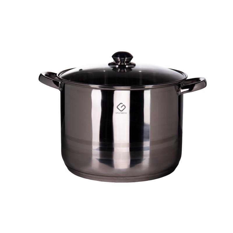Oala din inox cu capac din sticla , 16 l , Grunberg GR2130