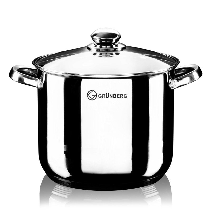 Oala din inox cu capac din sticla , 19.5 l , Grunberg GR2132