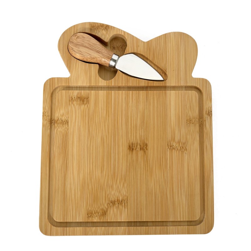 Platou din bambus, cu 1 accesoriu, pentru prezentare si servire branzeturi, Grunberg GR5820