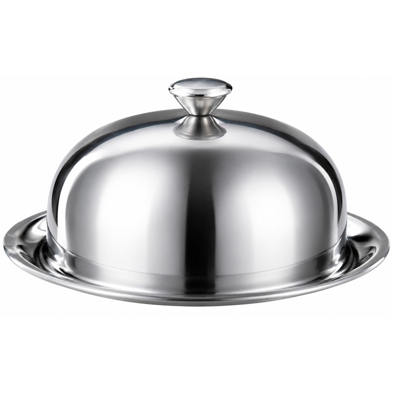 Platou rotund cu capac, din inox, Ø 24 x 12 cm, Grunberg IGR7062  