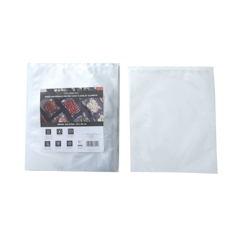Pungi pentru vidat alimente, gofrate, 25 buc., 25 x 30 cm, Grunberg GR6155