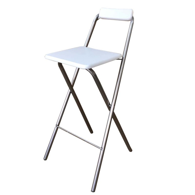 Scaun pliabil, inalt, cu cadru metalic, spatar si sezut din plastic, 48x48x98 cm, Blueberg Z34
