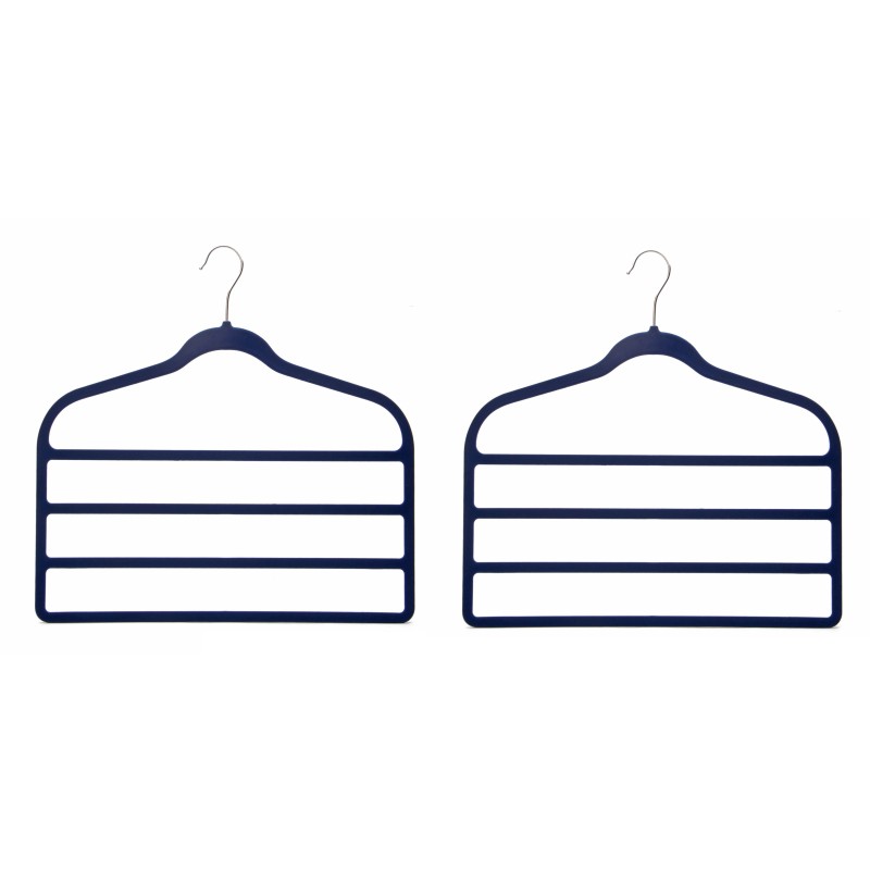 Set 2 umerase pentru haine, din plastic si metal, acoperite cu material catifelat, 45 x 42.50 x 0.50 cm, Grunberg HP-002
