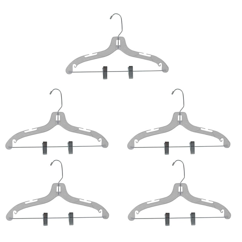 Set 5 umerase pentru haine, din plastic si metal, 43 x 25 x 1.10 cm, Grunberg HG-016