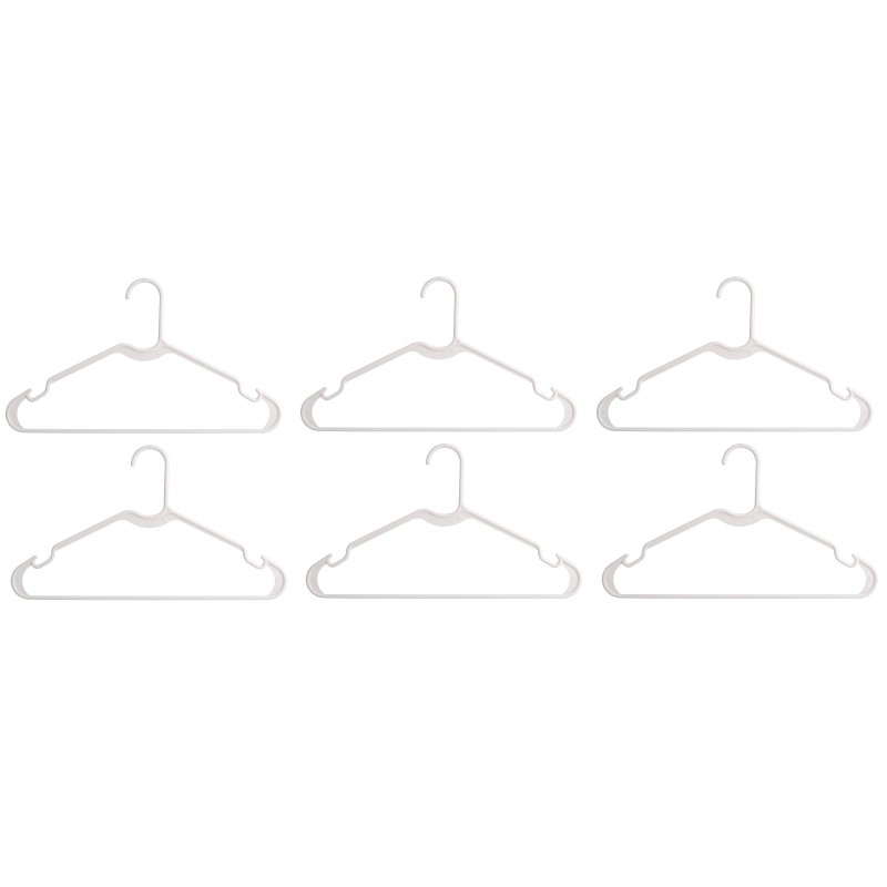 Set 6 umerase pentru haine, din plastic, 40.50 x 23 x 0.60 cm, Grunberg HG-009