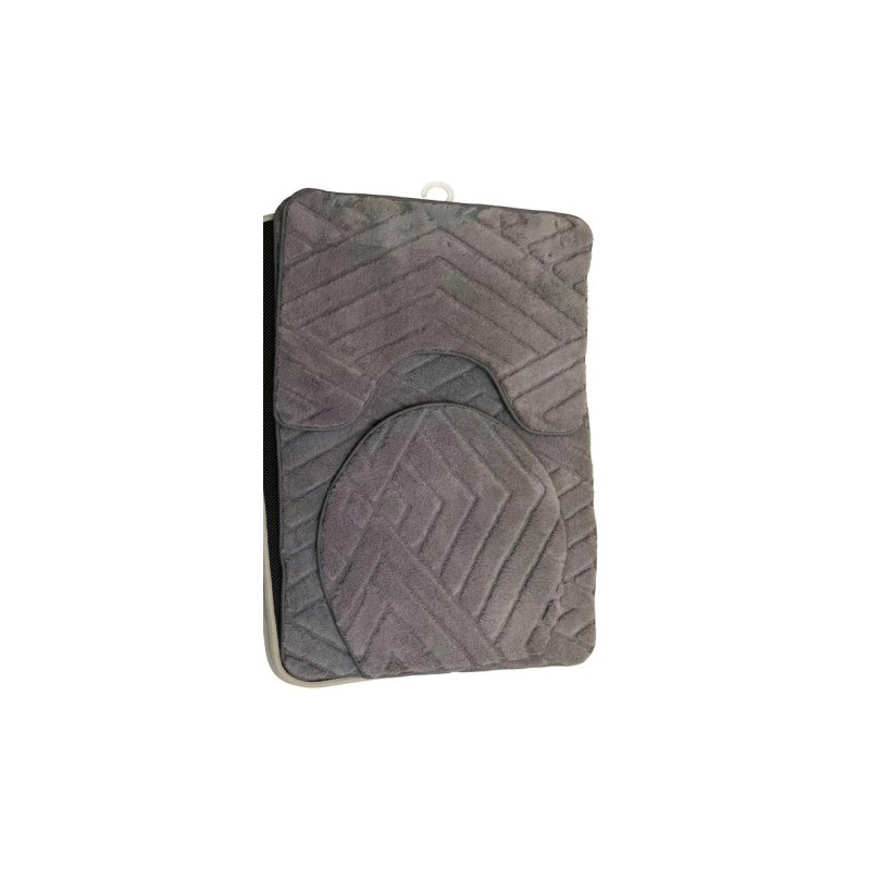 Set covoare baie, 3 bucati, anti-alunecare, Grunberg CB009 (diverse modele si culori)