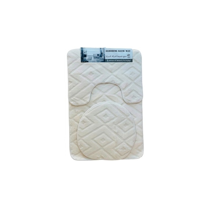 Set covoare baie, 3 bucati, anti-alunecare, Grunberg CB013 (diverse modele si culori)