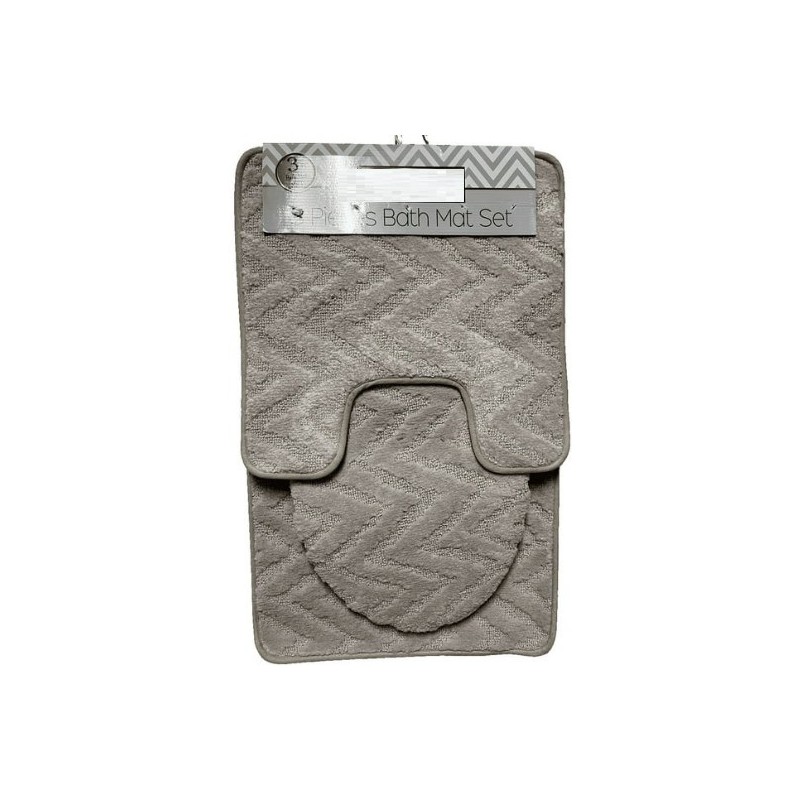 Set covoare baie, 3 bucati, anti-alunecare, Grunberg CB015 (diverse modele si culori)