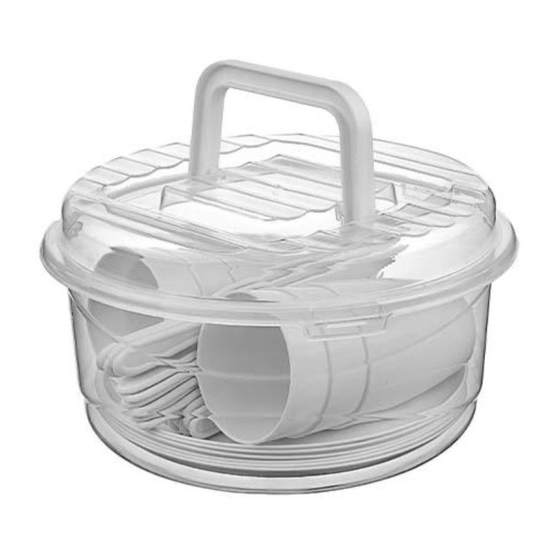 Set serviciu din plastic , pentru picnic/camping , 31 pcs , Tuffex TP470 (diverse culori)