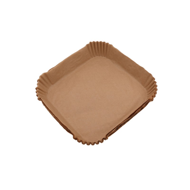 Set 50 buc. tavi patrate pentru copt, din hartie, pentru friteuza cu aer cald, 20 x 20 x 6 cm, Grunberg HCM20
