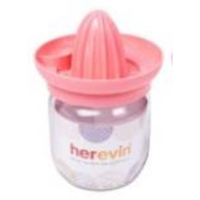 Storcator manual pentru citrice, cu recipient de sticla, capacitate 425 ml, Herevin  HR131405 (diverse culori)