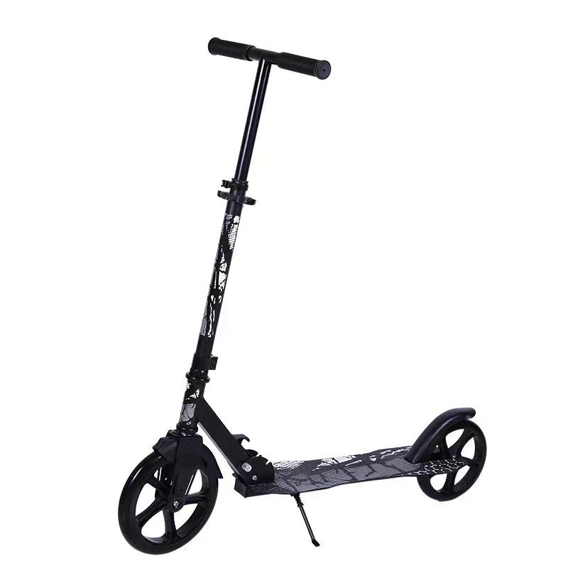 Trotineta cu 2 roti, cadru din otel, roti 18 si 23 cm din PU, frana, 88.80 x 35 x 104 cm,  Y2302NEGRU