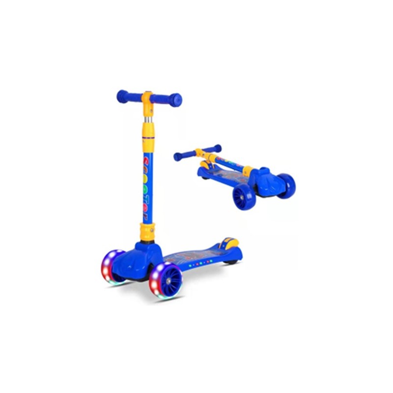 Trotineta cu 3 roti , luminoase , Pentru Copii - BLUE