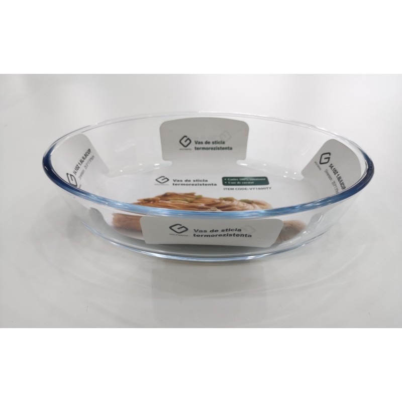 Vas din sticla borosilicata, oval, 1.60 l, Grunberg VY1600TY